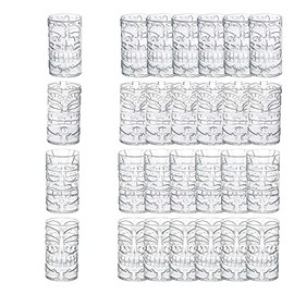 Fun Express Bulk Clear Tiki Totem Plastic Cups, 24 Piece