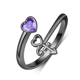 Prince Symbol Ring 925 Sterling Silver Prince Symbol Jewelry Gifts for Music Fans Women Prince Souvenir Accessories (Black)