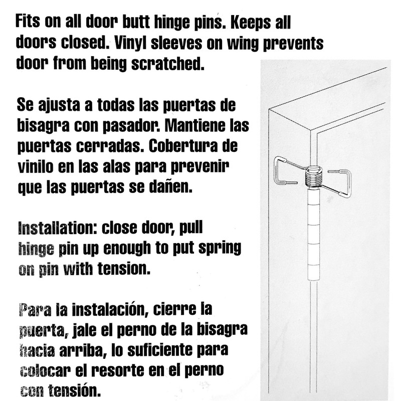 Spring Hinge Door Closer, Fits on Most Door Butt Hinge