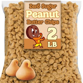 Reeces Sugar Free Peanut Butter Baking Chips, 2 Lbs Bulk Zero Sugar Peanut Butter Chips, Smooth and Creamy Gluten Free Chips for Snack Mixes and Baking