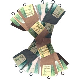 Mens Anti-Bacterial Bamboo Super Soft Work/Casual Non Elastic Top Socks Fashion Colours (12 Pair Pack, Mix Assorted)