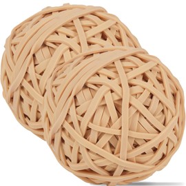 AIWOQI Rubber Band Ball Size #33 Light Brown 2 Pack About 260 Pcs.Strong Elastic Bands,For Office Supplies School Home