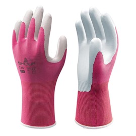 SHOWA Atlas 370 Professional Nitrile Work Gloves, Breathable High-Dexterity Precision Grip for Landscaping, Gardening & Assembly, General Purpose Gloves, Pink, Large, 1-Pair