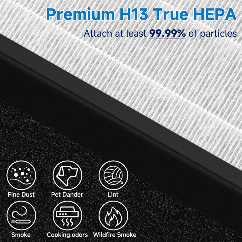 Sinnya TZ-K2 True HEPA Replacement Filter Compatible with ToLife TZ-K2,