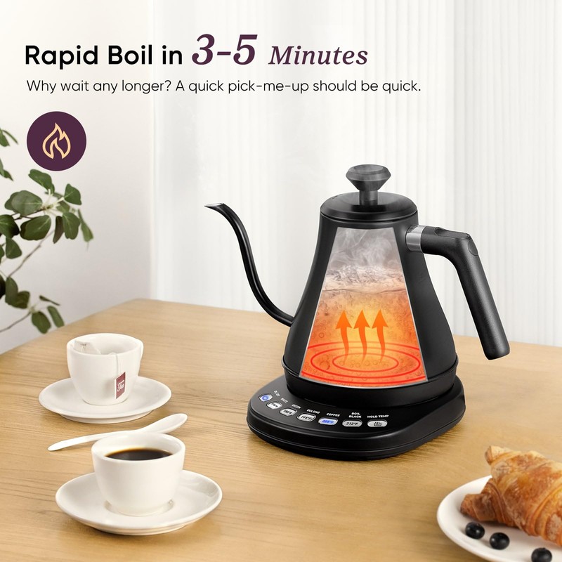 COSORI Electric Gooseneck Kettle with 5 Temperature Control Presets, Pour