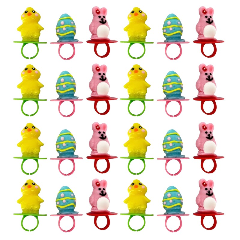Easter Candy 3D Ring Pops - 18 Individually Wrapped Suckers