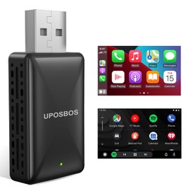 Adaptador inalámbrico automático para Android/adaptador inalámbrico CarPlay 2 en 1 Plug & Play para coche convierte cableado a inalámbrico Carplay apto para coche con cable OEM, WiFi de 5 Ghz,