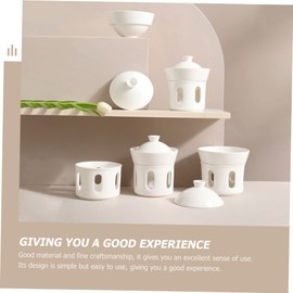 ORFOFE Soup Bowl Lid Stew Bowl for Steam Cooking for Soups Edible Bird Nest Safe and Steam Accessory for Home Dining