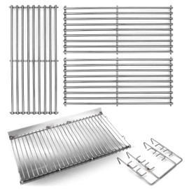 Htanch 20.4 inches Stainless Steel SZ3509 Fire Grate Hanger and Ash Drip Pan with 3 Pcs 19 3/4" Cooking Grid Grates for Chargriller 5050, Chargriller 5072, 4000, 5252