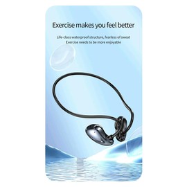 Fahgaer Wireless Bluetooth 5.3 Headphone with Mic Air Conduction Sports Hanging Ear Outdoor Noise Canceling Headset-Blue