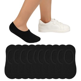 Witwot Kids No Show Socks 10 Pairs Girls Boys Non Slip Sock 5-6 Years Black