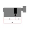 Knob Cylinder with 5 Keys | Stainless Steel Look |