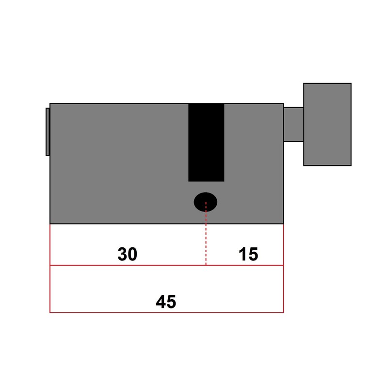 Knob Cylinder with 5 Keys | Stainless Steel Look |
