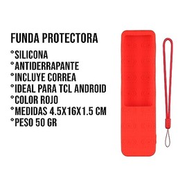 CONTROL EXPERT Funda para Control TCL RC802V Case Silicon Smart TV Protector (Rojo)