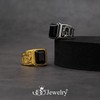 555Jewelry Stainless Steel Men's Ring Black Onyx Ring Square Mens