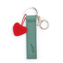 NICI Brother Heart Keyring Faux Leather Band Green 10 cm with Heart