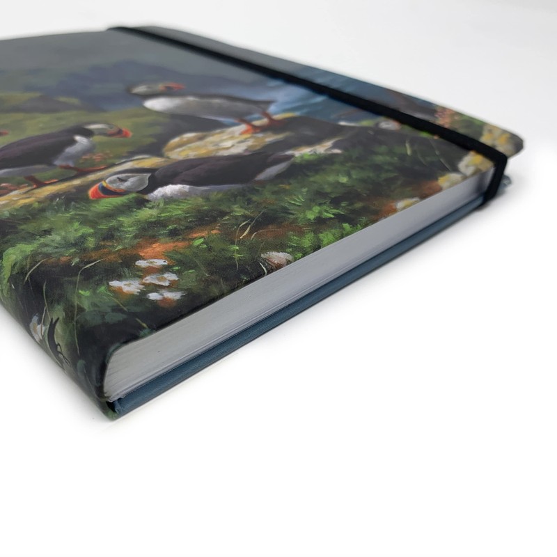 Puffins Roosting Flexible Pocket Notebook by Julian Friers - Memo