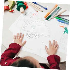 Operitacx 180 Degree Plastic Protractor Math Circle Drawing Tool School Geometry Set for Students