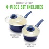 GreenLife Soft Grip 1QT and 2QT Saucepan Set, Healthy Ceramic