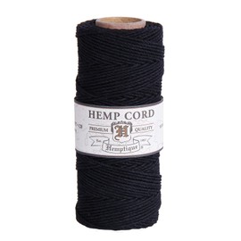 Hemptique Hemp Cord - Made with Love - Crafter’s #1 Choice – Eco Friendly – Plant Hanger - Scrapbooking – Gardening – Macramé – Home Decor (Black, 1 Pack)