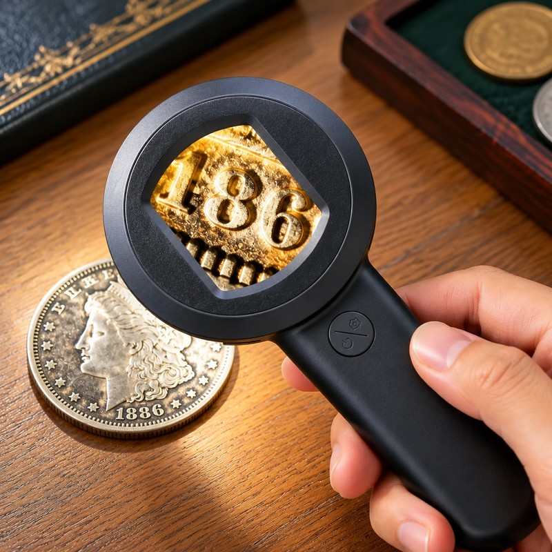 Digital Handheld Microscope for Coins, Jewelry & Nature Viewing –
