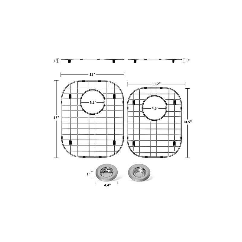 2Pack Sink Protectors for Kitchen Sink 13''x16''&11.2''x14.5'', Sink Rack for