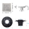 SISEHO 4 Inch Brushed Nickel Shower Floor Drain Square for