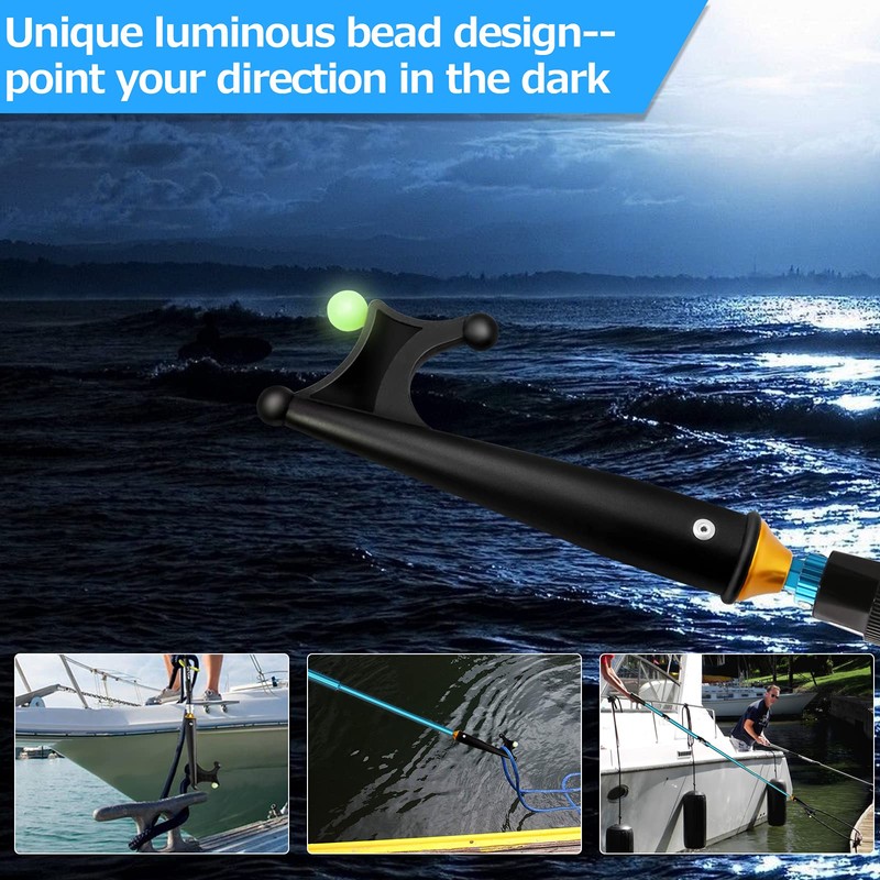 KOMCLUB Telescoping Boat Hook for Docking 3-Stage Telescopic Boat Hook