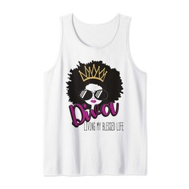 Black Queen Curly Natural Afro African American Lady Girls Tank Top