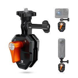 K&F Concept Motorcycle Windshield Clip Mount for GoPro Hero 13/12/11/10/9 Black, Aluminum Alloy Camera Clamp with 1/4” Adapter for DJI Osmo Action 3/4/5 Pro Insta360 X5/X4, Action Camera Accessories
