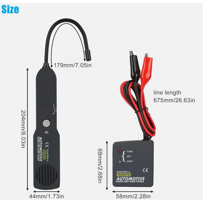 Automotive Circuit Tester, Tracer Wire Short Circuit Finder DC 6-42V