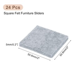 uxcell Furniture Pads, 24Pcs 2" - Square Self Adhesive Felt Furniture Pads, Floor Protectors for Furniture Feet Chairs Legs Hardwood Floors (Gray)