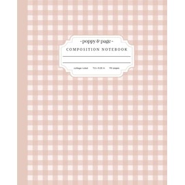 Beige Gingham Composition Notebook: Neutral Aesthetic Tan Checkered Journal for School | College Ruled Lined Pages