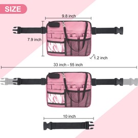 Dwscroad Nurse Fanny Pack, Portable Nursing fanny pack for Medical Gear, Multi-compartment Nurse Pouch with Extension Strap (Pink)