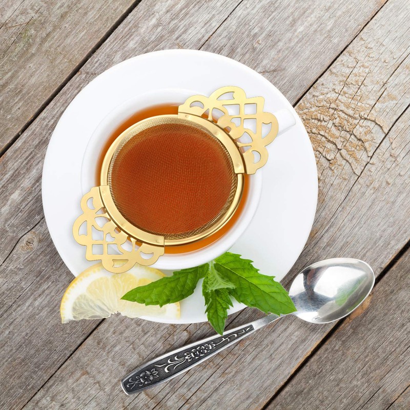 Empress Tea Strainers with Drip Bowls, Mesh Tea Infuser Stainless