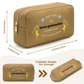 Gymnastics Lover Gifts Makeup Bag Inspirational Gymnastic Coach Gift Small Cosmetic Bag Gymnastic Team Gift Birthday Gifts for Women Friends Sister Bestie Christmas Valentine's Day