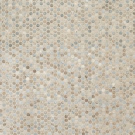 MSI Stonella Glass Penny Round Tile for Kitchen Backsplash, Floor Tile, Wall Tile for Bathroom, Shower Wall Tile, Mesh Mounted Mosaic Tile, Sample