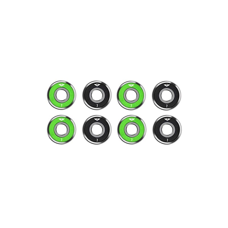 Fracture Skateboards Dual Coloured Skateboard Bearings Abec 7 Green Black
