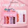 Lippenöl-Roll-on Set, Lip Shiner Roll-On, Farblos Lipgloss Durchsichtig, Fruchtiger Lippenbalsam