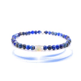 Liberty Angels - Natural stone bracelet made of 925 silver and opal - pearl bracelet for men and women - healing stone bracelet, Sterling Silver, Ethiopian Opal