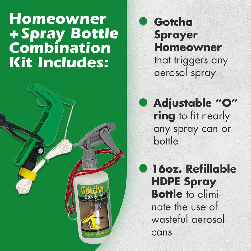 Gotcha Sprayer Homeowner Combination Kit - Includes a 16oz. Reusable,