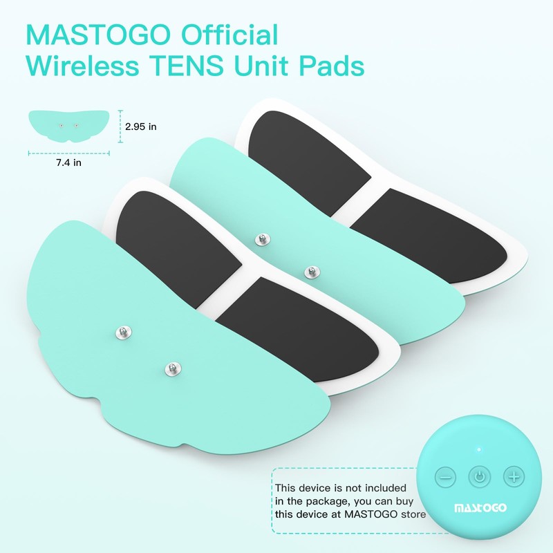 Tens Unit Wireless Electrode Pads 4 Pack, with Standard 3.5mm