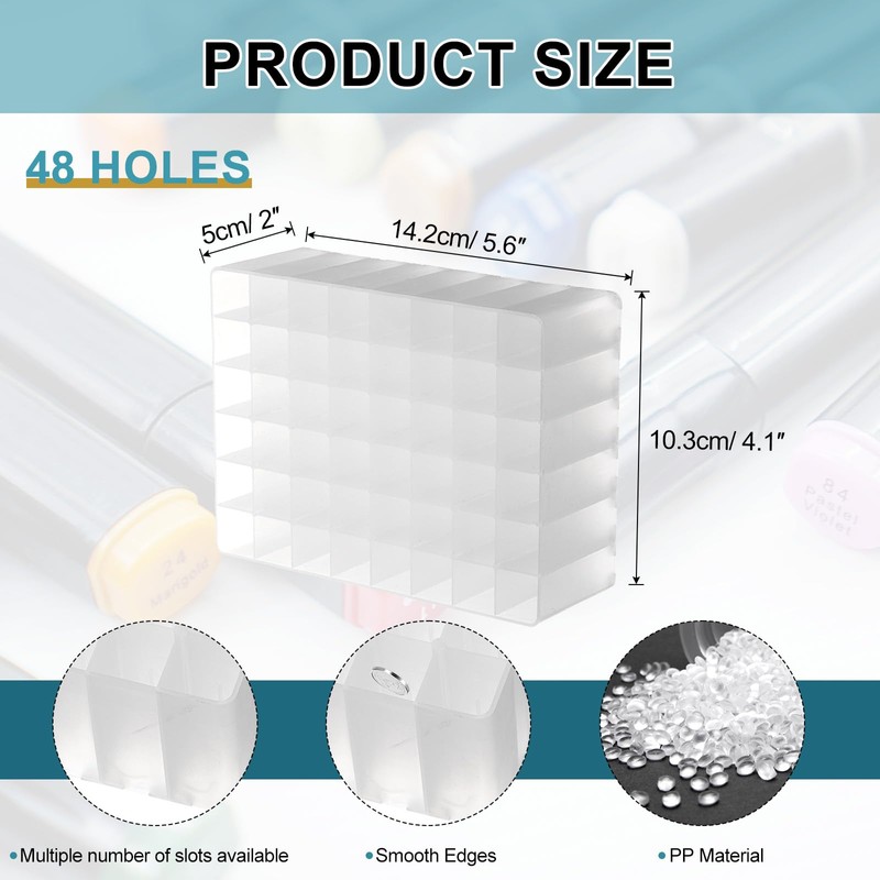sourcing map Marker Organizer, 48 Slots Marker Holder Organizer PP