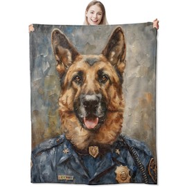 German Shepherd Blanket - Soft & Cozy Lightweight Flannel Fleece German Shepherd Throw Blanket for Couch, Travel - Fuzzy German Shepherd Decor German Shepherd Gifts for Outdoor and Indoor 60×50IN
