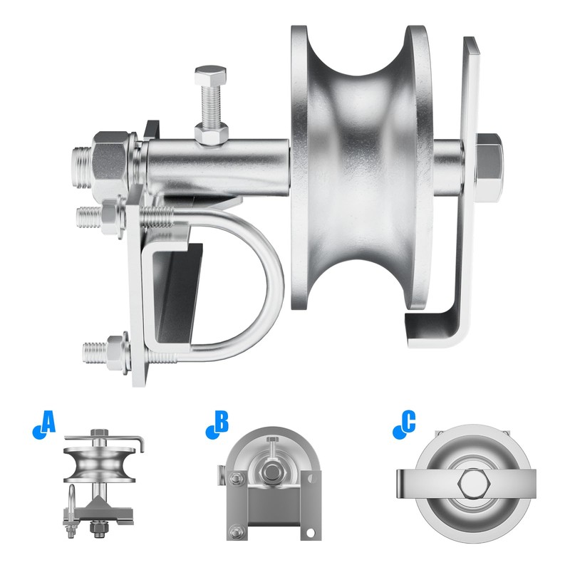 Sliding Gate Rollers Hardware Kit, Galvanized Steel Rolling Gate Wheels