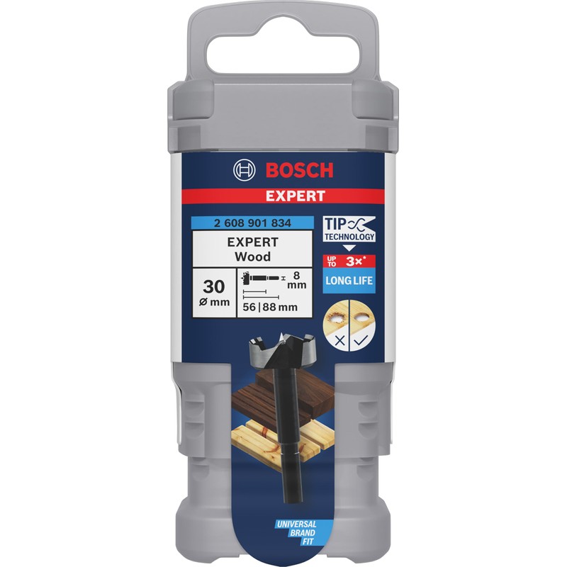 Bosch 1x Expert Wood Forstner Drill Bit (for Softwood, Hardwood,
