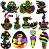 FINGOOO 48 pieces Easter Scratch Art for Kids Egg Scratch