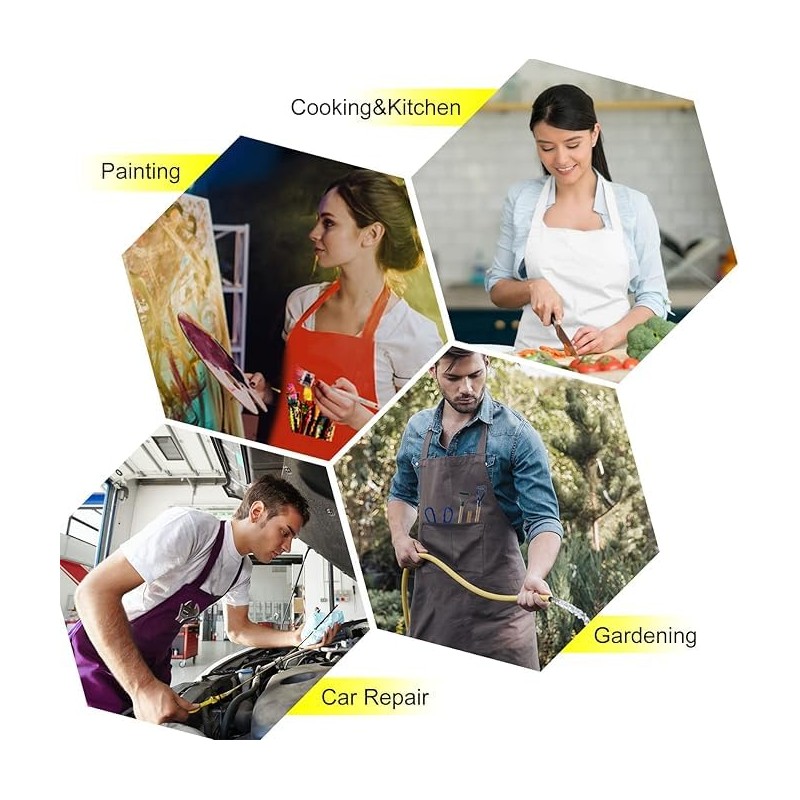 10PCS Chefs Aprons with Front Pockets Cooking Kitchen Aprons for