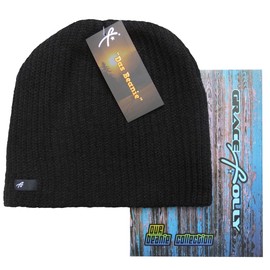 Grace Folly Daily Beanie Hat Skull Cap for Men or Women (Many Colors) (Black)