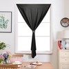 Muamar Velcro Blackout Curtains for Bedroom 2 Panels with Tiebacks(Black,